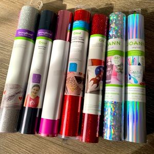 Cricut Vinyl Rolls Permanent Adhesive IronOn Bundle